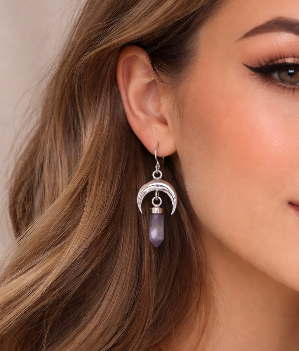 Aretes luna de la abundancia chicos