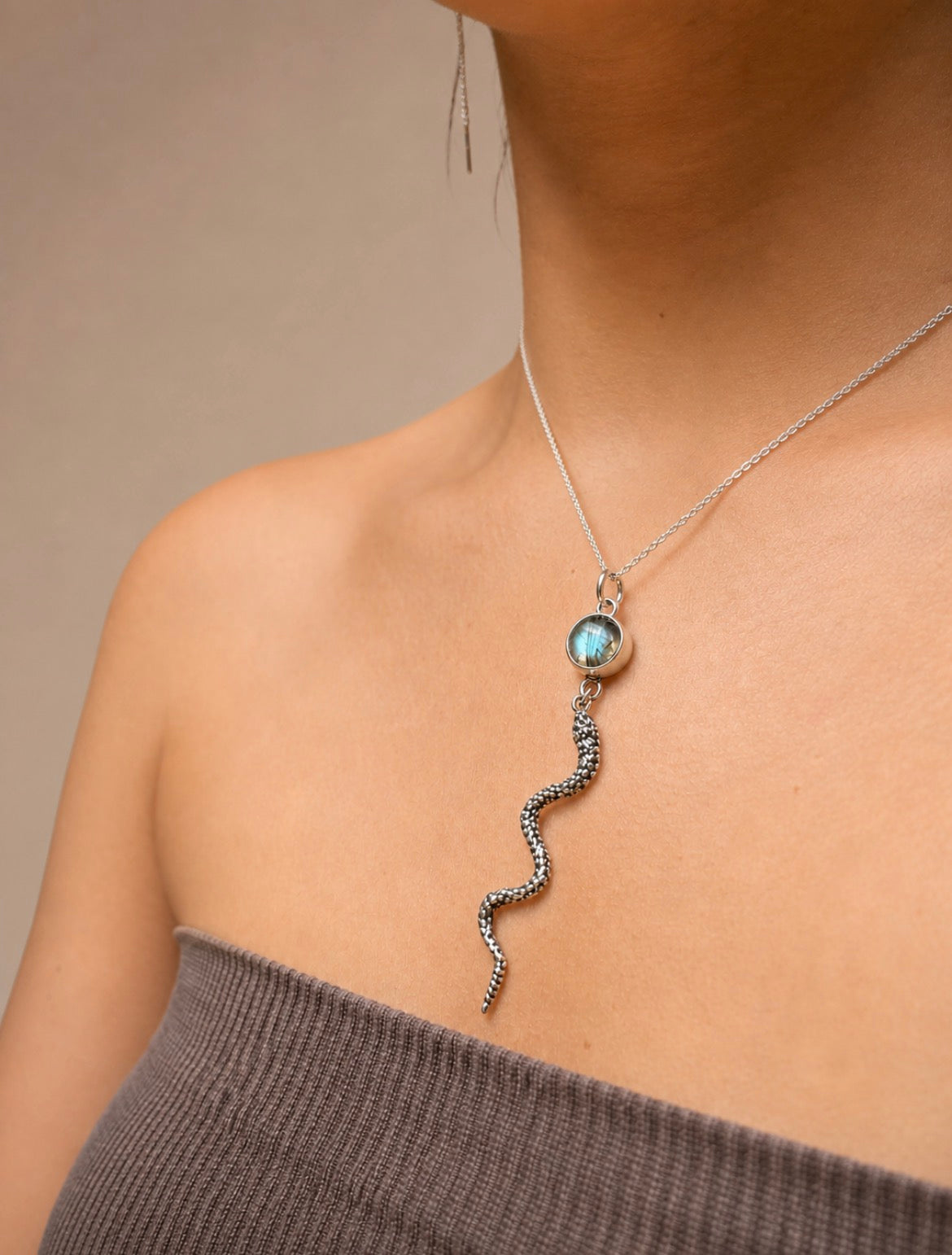 Collar serpiente y cuarzo