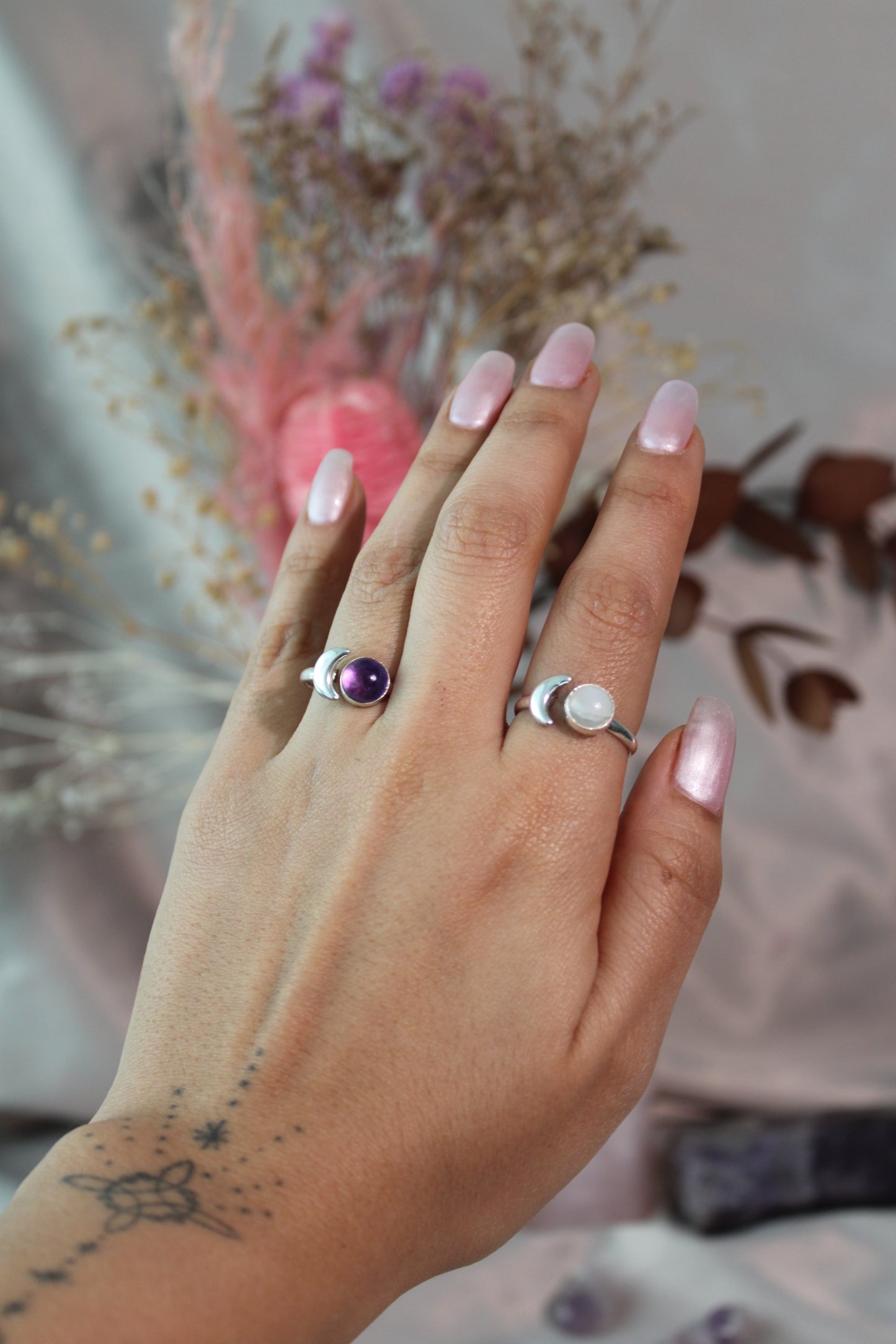 Anillo Luna y Cuarzo Chico