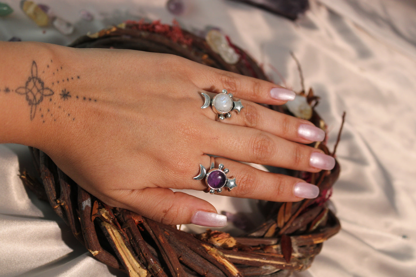 Anillo Cuarzo, Luna y Estrella