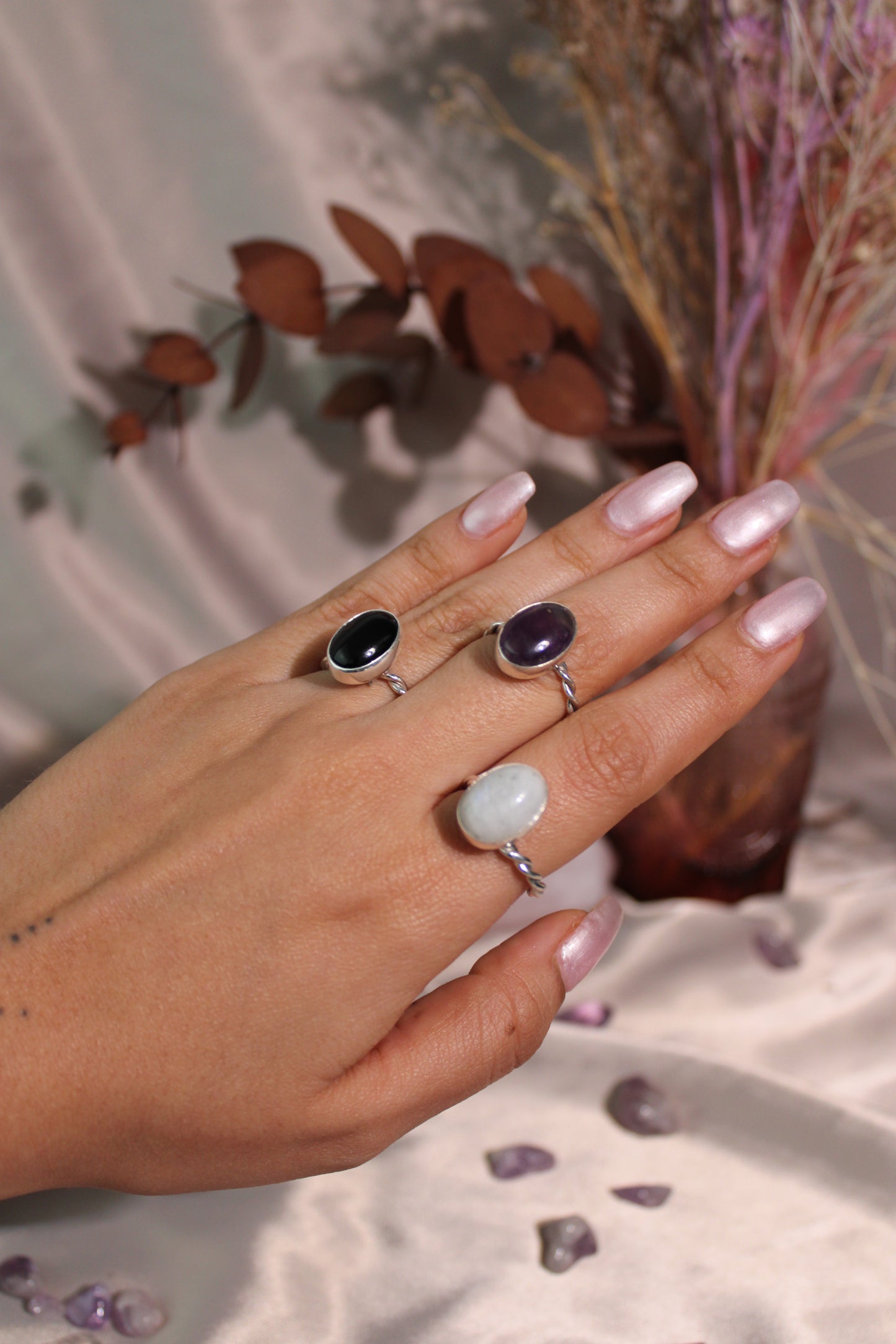 Anillo Cuarzo Ovalado Sencillo