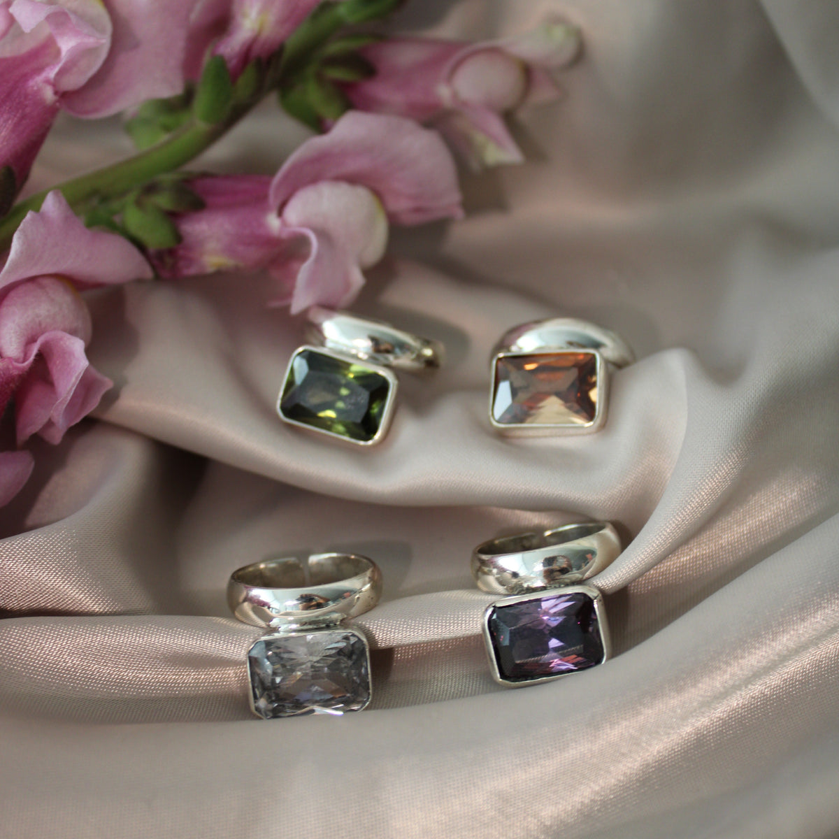 Anillo Cuarzo Rectangular