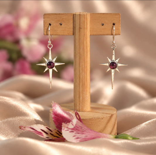 Aretes Estrella con Cuarzo