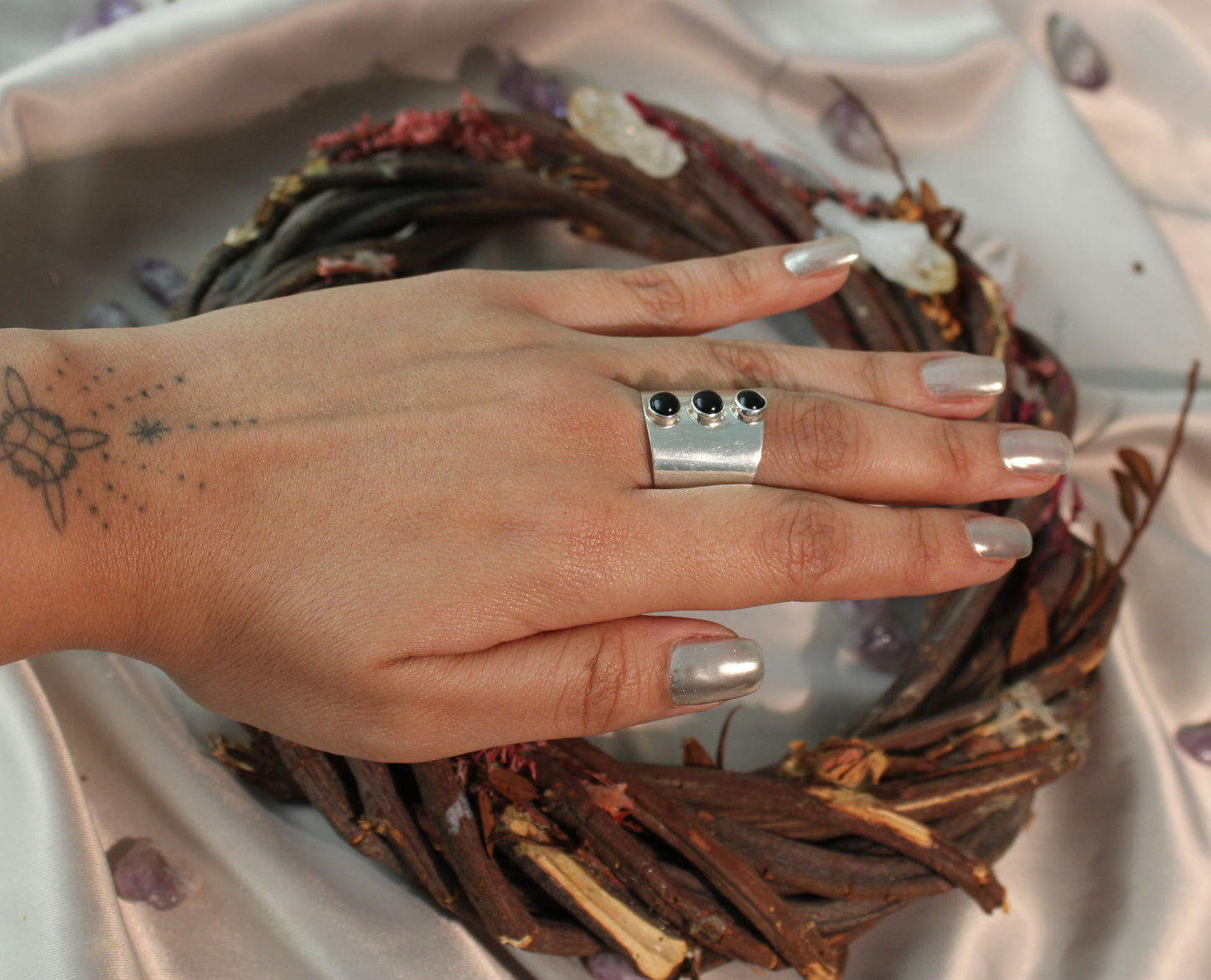 Anillo 3 Cuarzos Grande
