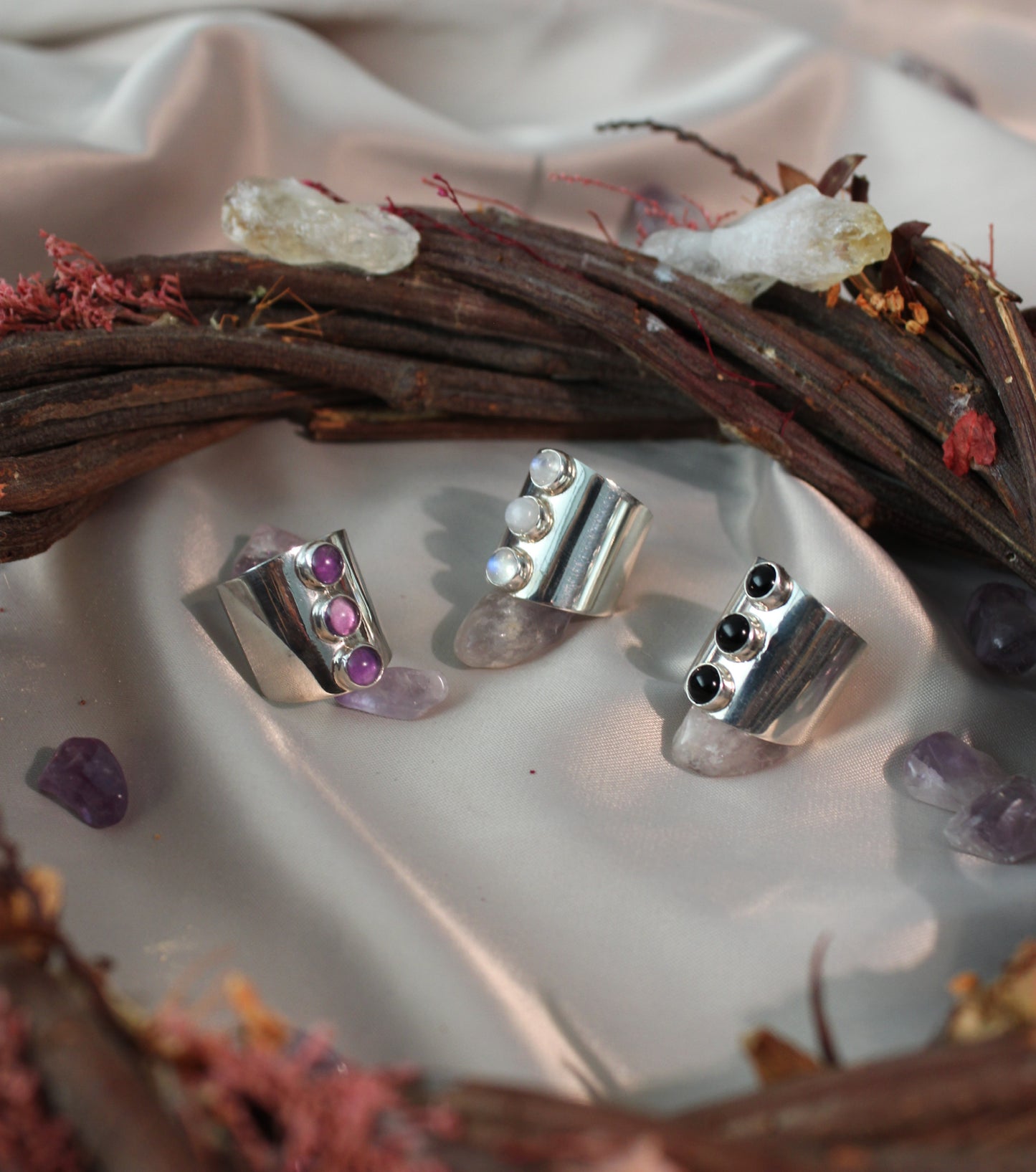 Anillo 3 Cuarzos Grande