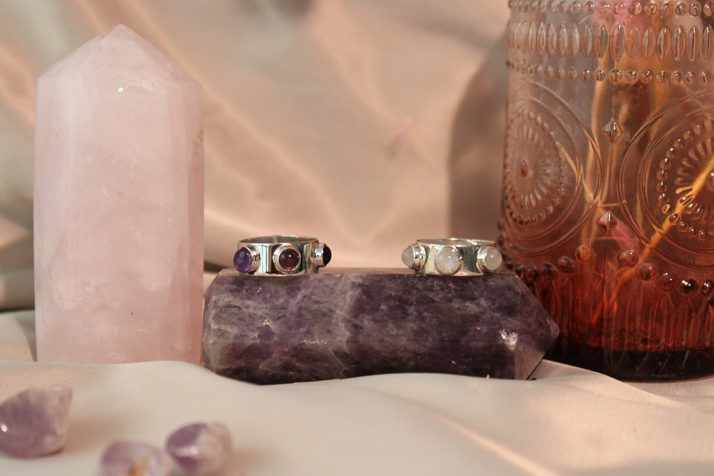 Anillo 3 Cuarzos Chico