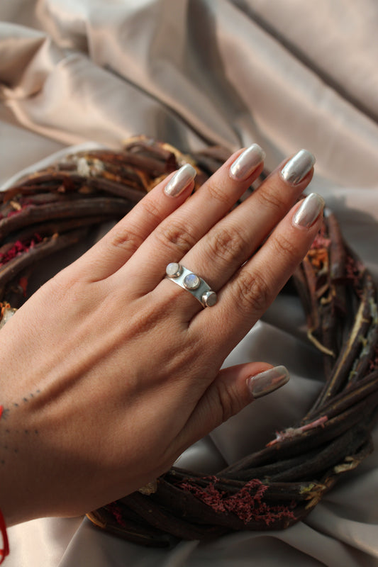 Anillo 3 Cuarzos Chico