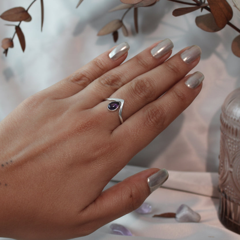 Anillo Cuarzo en Gota