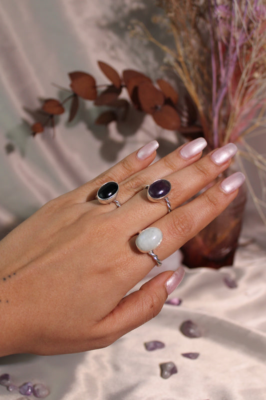 Anillo Cuarzo Ovalado Sencillo