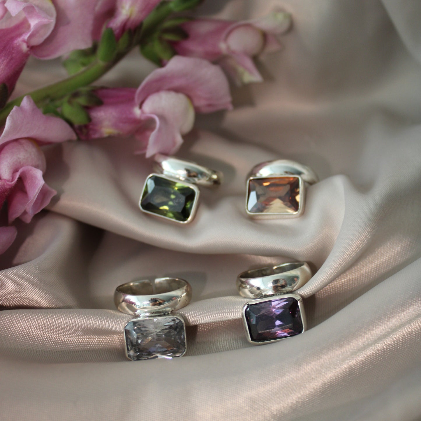 Anillo Cuarzo Rectangular