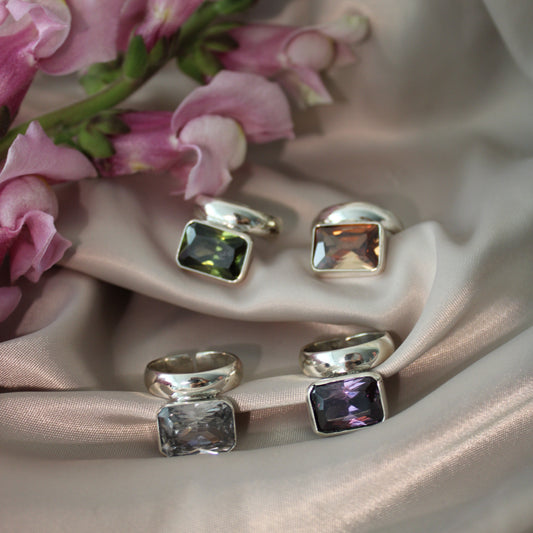 Anillo Cuarzo Rectangular