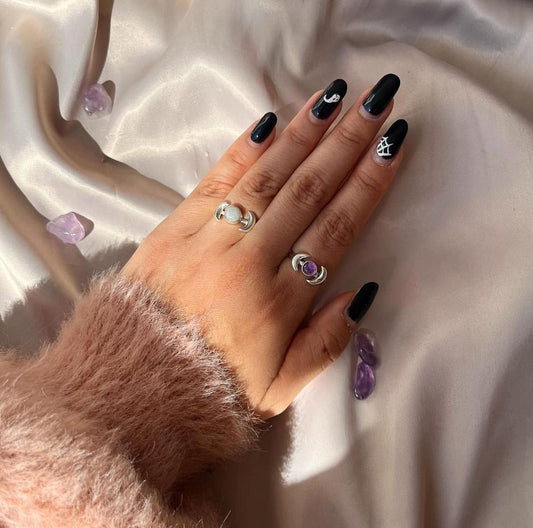 Anillo Triple Diosa con Cuarzo