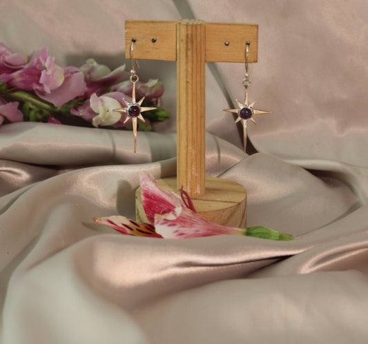 Aretes Estrella con Cuarzo