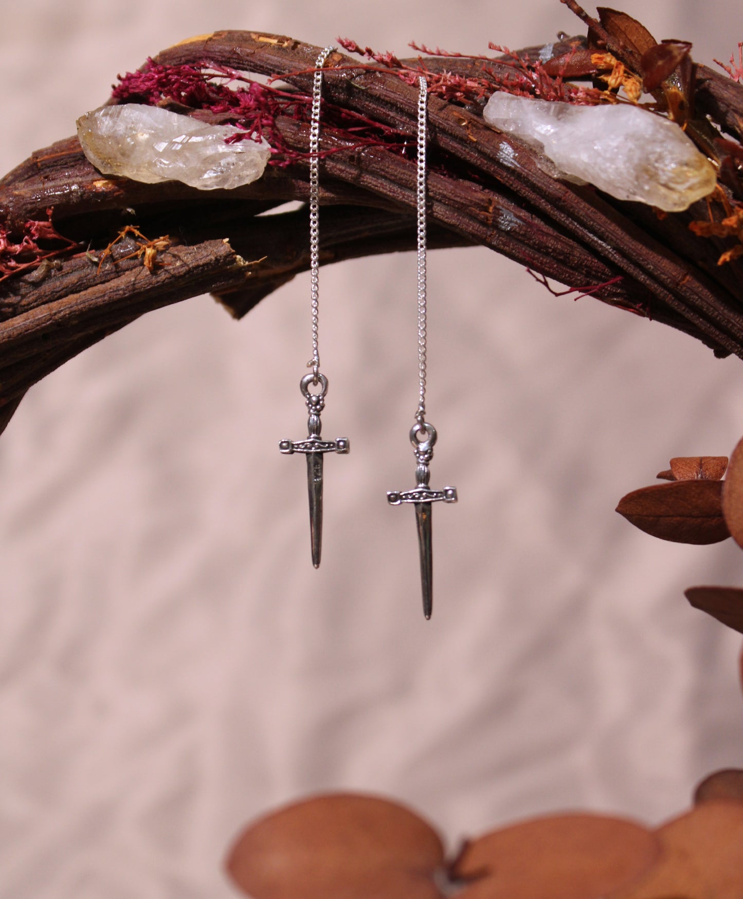 Aretes Colgantes Espadas