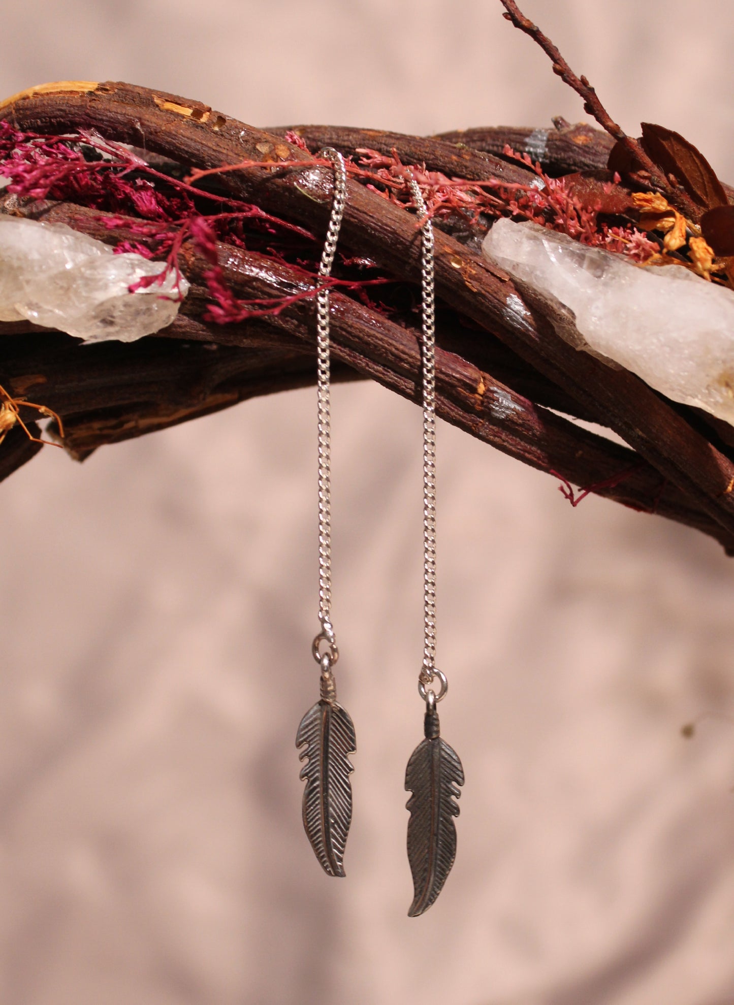 Aretes Colgantes Plumas