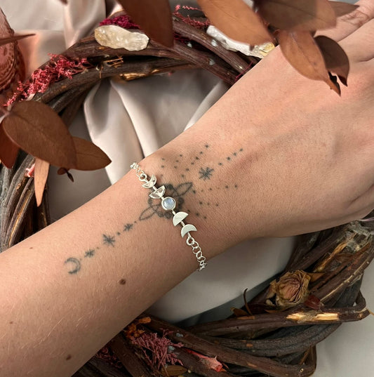 Pulsera Fases Lunares con Cuarzo
